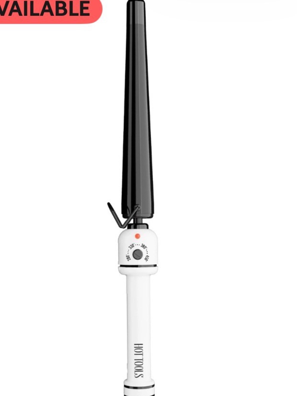 HOT TOOLS Nano Ceramic Tapered Curling Iron Black & White